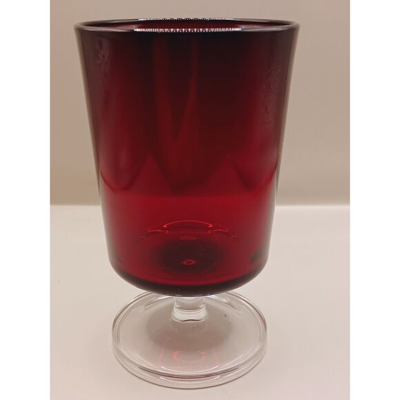 Cristal D'Arques-Durand Water Goblet Cavalier Ruby Glass, Finger Bowls Set of 2 - Picture 6 of 15